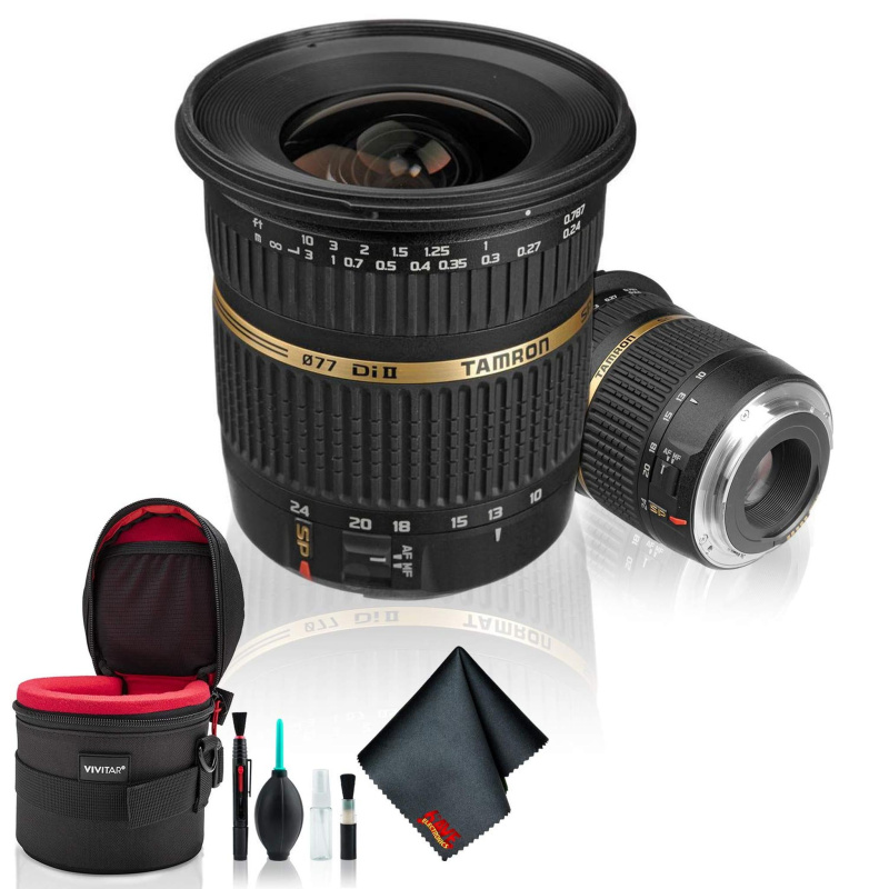 Tamron SP AF 10-24mm f / 3.5-4.5 DI II Zoom Lens for Canon DSLR Cameras - Deluxe Bundle (International Model)