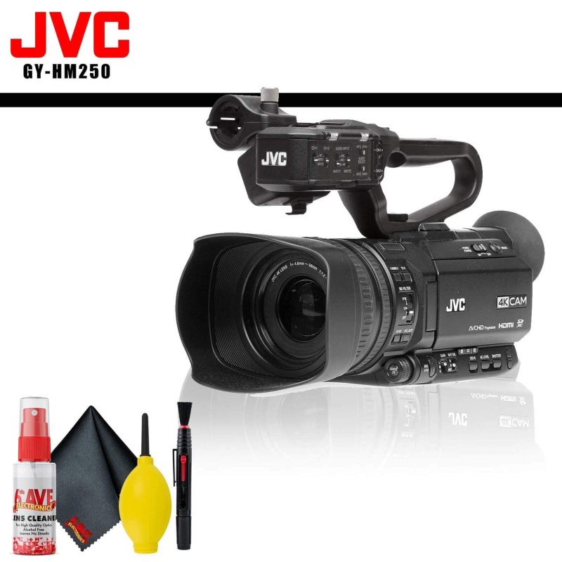 JVC UHD 4K Streaming Camcorder with Built-in Lower-Thirds Graphics + Cleaning Kit