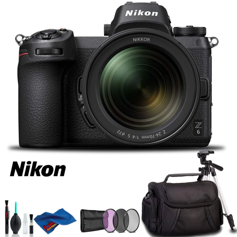 Nikon Z 6 Mirrorless Digital Camera with 24-70mm Lens, Case, and Tripod Kit (International Model)