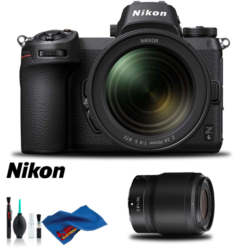 Nikon Z 6 Mirrorless Digital Camera with 24-70mm Lens and 50mm f/1.8 S Lens Kit (International Model)