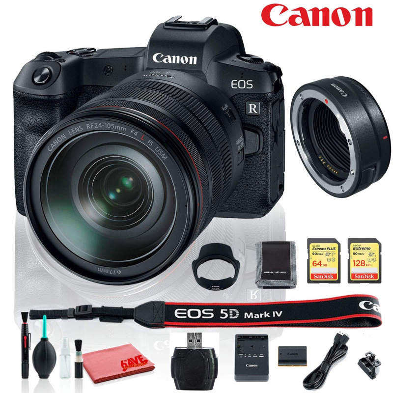 International Memory Bundle - Canon EOS RP Mirrorless Camera with with RF 24-105 F4 L is USM Lens Lens and Mount Adapter (International Model)