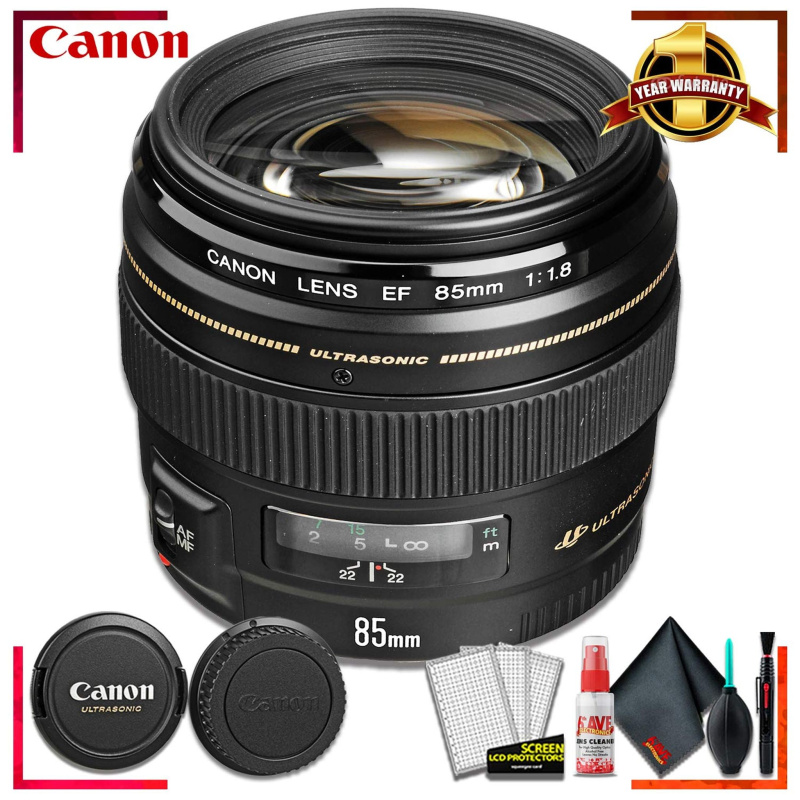 Canon 85MM F1.8 USM (58MM) Camera Lens + Cleaning Kit (International Model)