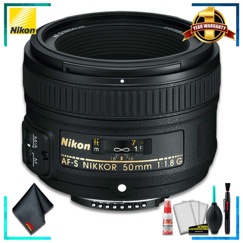 Nikon AF-S NIKKOR 50mm f/1.8G Camera Lens (International Model) + Cleaning Kit
