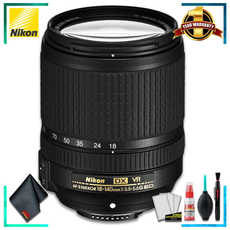 Nikon 18-140MM F/3.5-5.6G ED AF-S DX VR Camera Lens (International Model) + Cleaning Kit