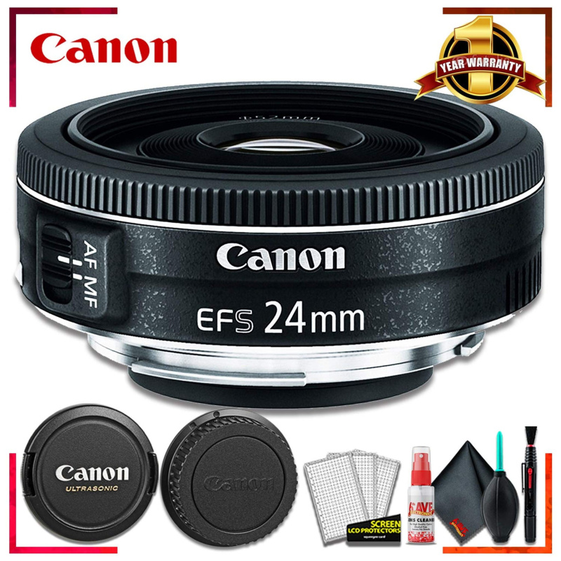 Canon EF-S 24MM F2.8 STM Camera Lens (International Model) + Cleaning Kit