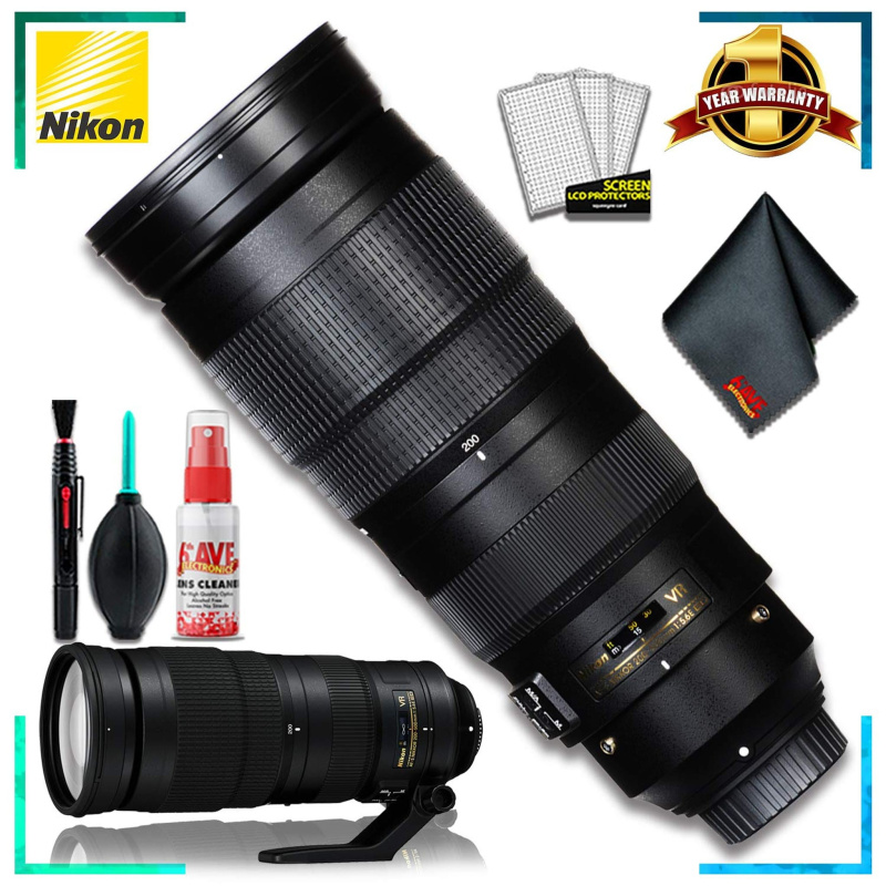 Nikon AF-S NIKKOR 200-500mm f/5.6E ED VR Camera Lens (Intl Model) - Bundle