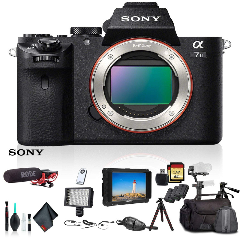 Sony Alpha a7 II Mirrorless Camera ILCE7M2/B With Soft Bag, Zhiyun-Tech Stabilizer, 2x Extra Batteries, Rode Mic, LED Light, 2x 64GB Memory Cards, Ext