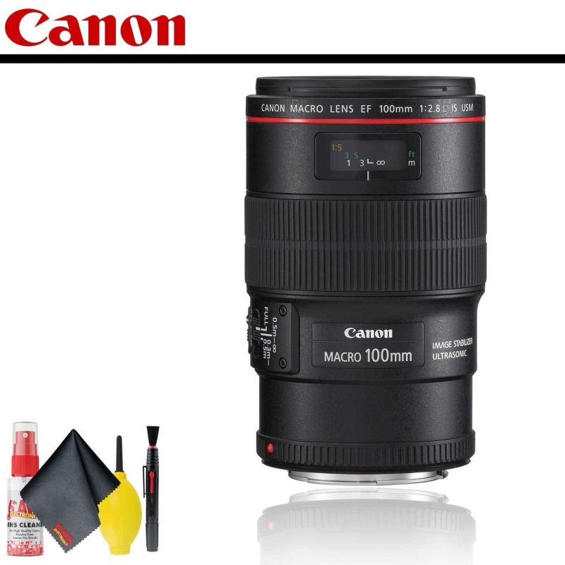 Canon EF 100mm f/2.8L Macro IS USM Lens With Cleaning Kit (International Model)