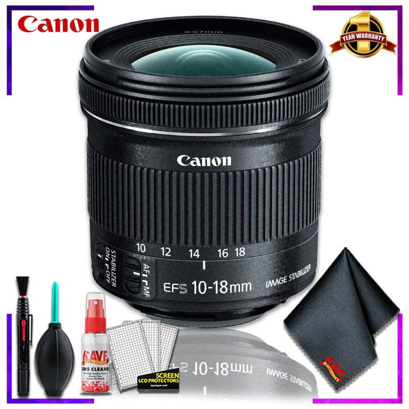 Canon EF-S 10-18mm f.4.5-5.6 is STM Lens (International Model) + Cleaning Kit