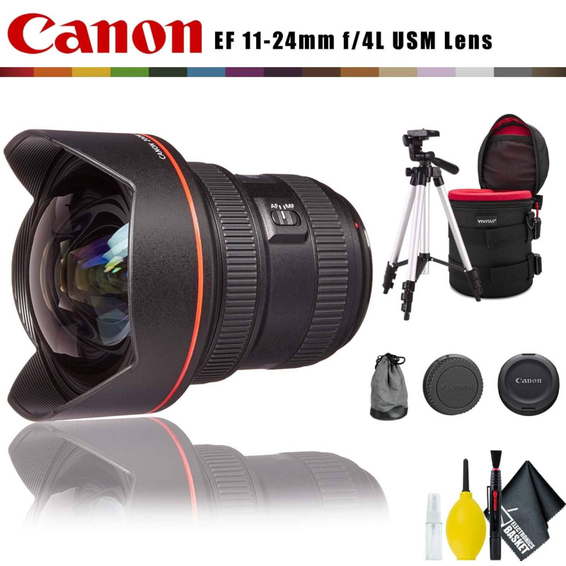 Canon EF 11-24mm f/4L USM Lens (Intl Model) with Lens Case, Tripod and Cleaning Kit (International Model)