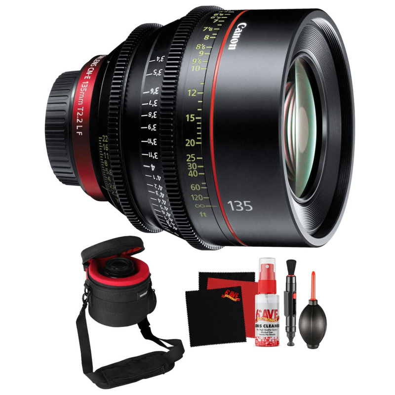 Canon CN-E 135mm T2.2 L F Cinema Prime Lens (EF Mount) Professional Filmmaker Bundle (International Model)