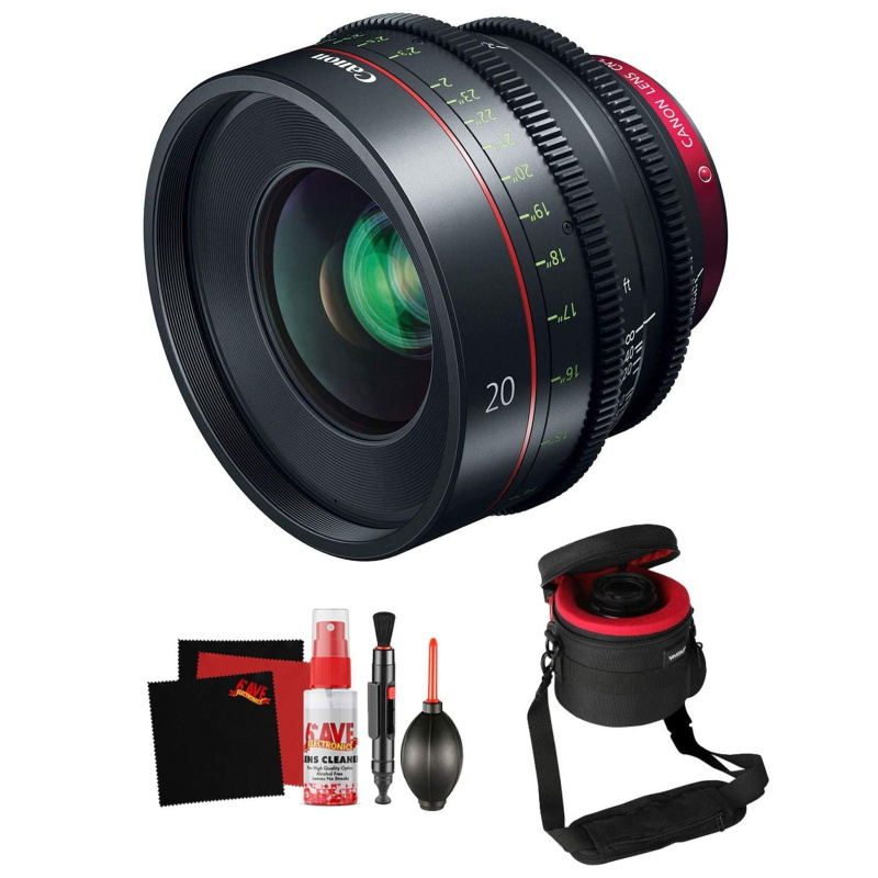 Canon CN-E 20mm T1.5 L F Cinema Prime Lens (EF Mount) Professional Filmmaker Bundle (International Model)