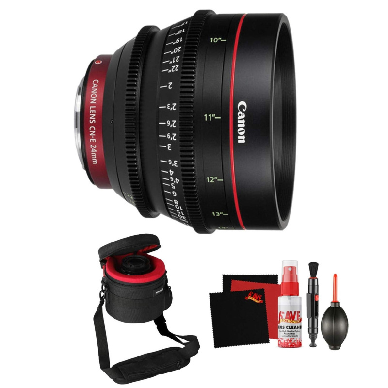 Canon CN-E 24mm T1.5 L F Cinema Prime Lens (EF Mount) Professional Filmmaker Bundle (International Model)