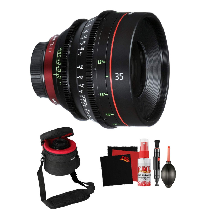 Canon CN-E 35mm T1.5 L F Cinema Prime Lens (EF Mount) Professional Filmmaker Bundle (International Model)