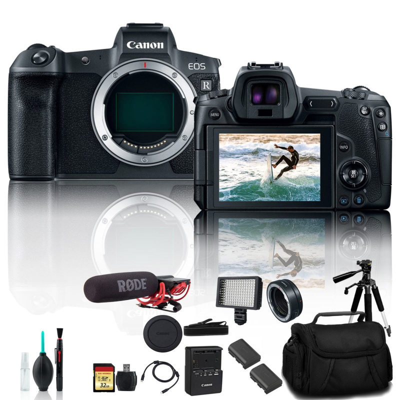Canon EOS R Mirrorless Digital Camera 3075C002 With Extra Battery, Canon EF Mount Adapter, Canon Bag, 32GB Memory Card (International Model)