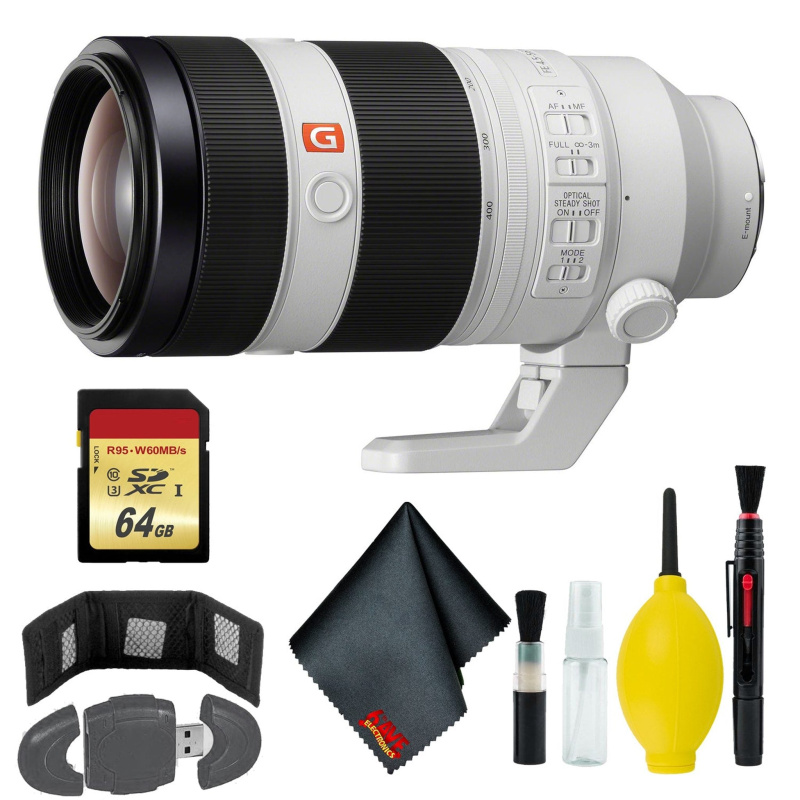 Sony FE 100-400mm f/4.5-5.6 GM OSS Lens - Card Reader & Wallet - 64GB