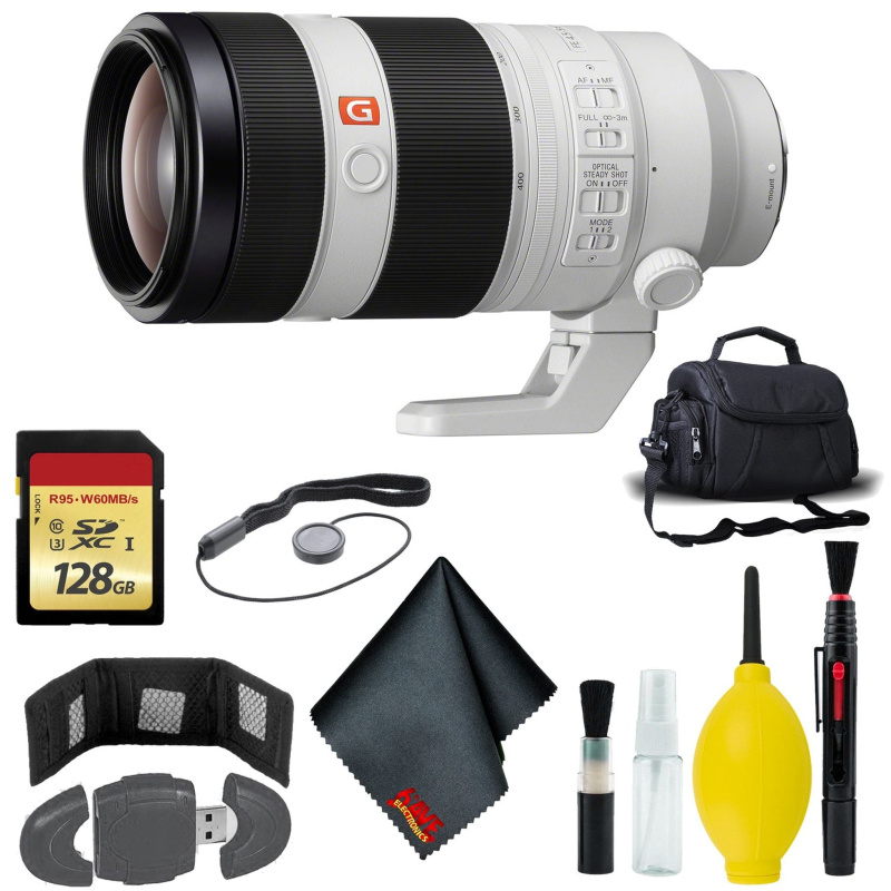 Sony FE 100-400mm f/4.5-5.6 GM OSS Lens - Reader - 128GB - Cap Keeper