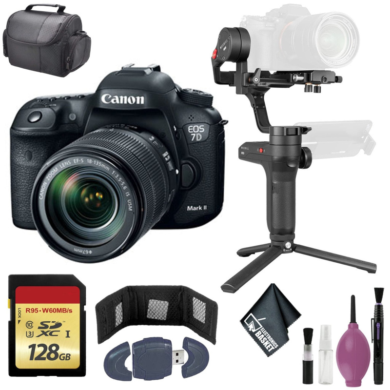 Zhiyun-Tech WEEBILL LAB Handheld Stabilizer - Canon EOS 7D Mark II DSLR Camera w/ WE1 WIFI Adapter - 128GB -Case (International Model)