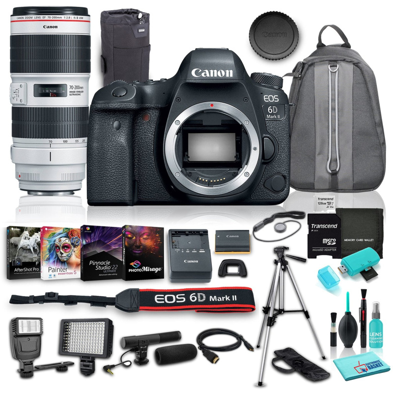 Canon EOS 6D Mark II DSLR Camera (Body Only) w/ Canon EF 70-200mm f/2.8L IS III USM Lens Bundle w/ 14 Piece Accessories (International Model)