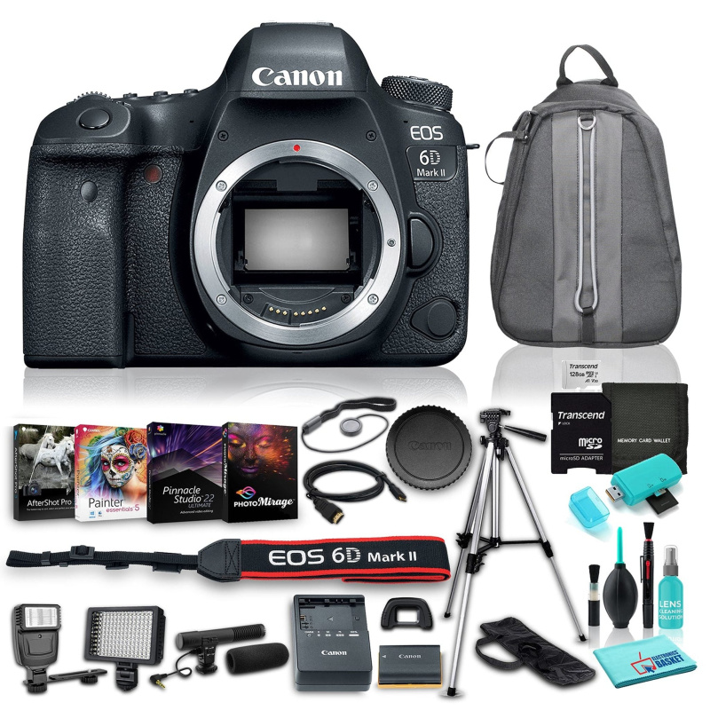Canon EOS 6D Mark II DSLR Camera (Body Only), 45-Point All-Cross Type AF System, DIGIC 7 Image Processor w/ 13 Piece Accessories (International Model)