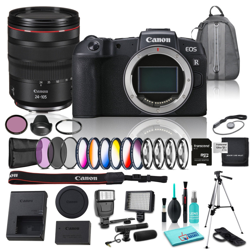 Canon EOS RP 26.2MP Full-Frame 4K Ultra HD Mirrorless Digital Camera w/ 24-105mm Lens w/ 14 Piece Accessories Combo Bundle (International Model)