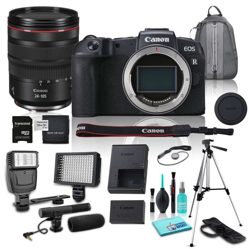 Canon 26.2MP Full Frame EOS RP Mirrorless Digital Camera w/ 24-105mm Lens Bundle w/ 11 Piece Accessories (International Model)