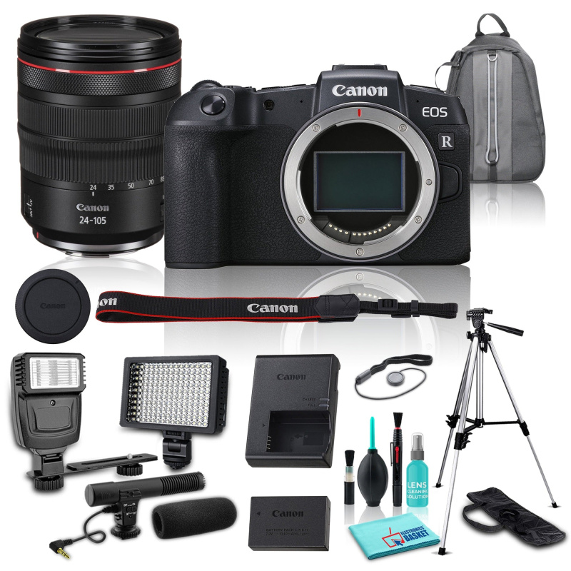 Canon EOS RP Mirrorless Digital 4K UHD Camera w/ 24-105mm Lens Bundle - Includes 8 Compatible Accessories (International Model)