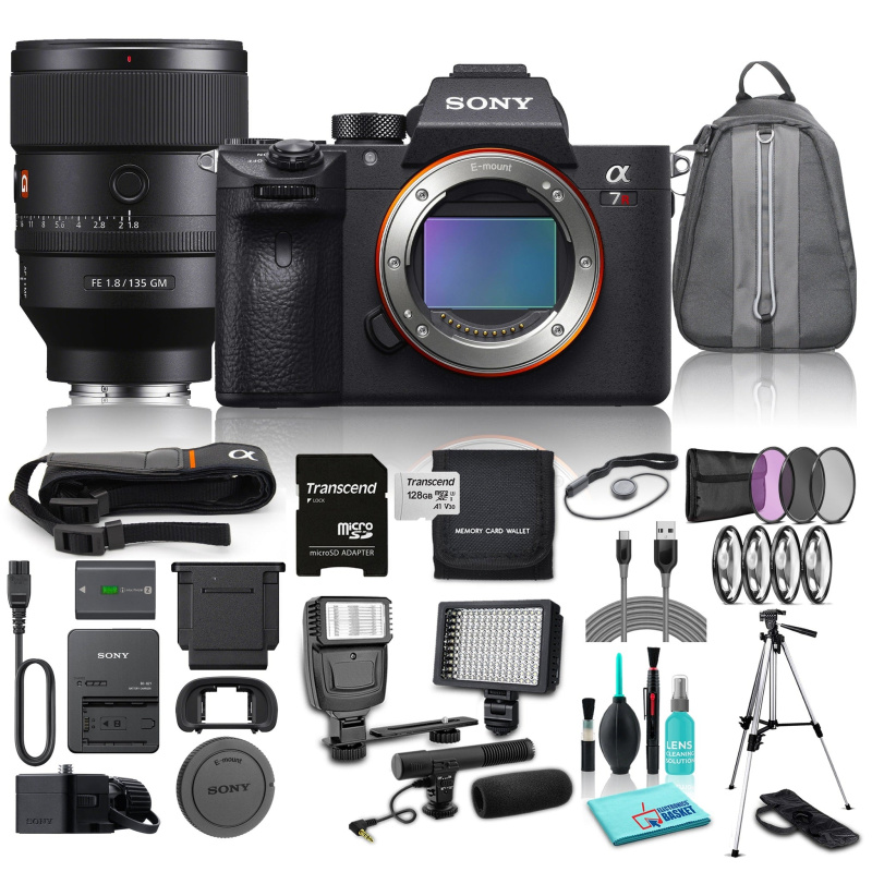 Sony Alpha a7R III 42MP Full Frame Ultra HD 4K 30 FPS Mirrorless Digital Camera w/ FE 135mm F/1.8 GM Lens Bundle (International Model)