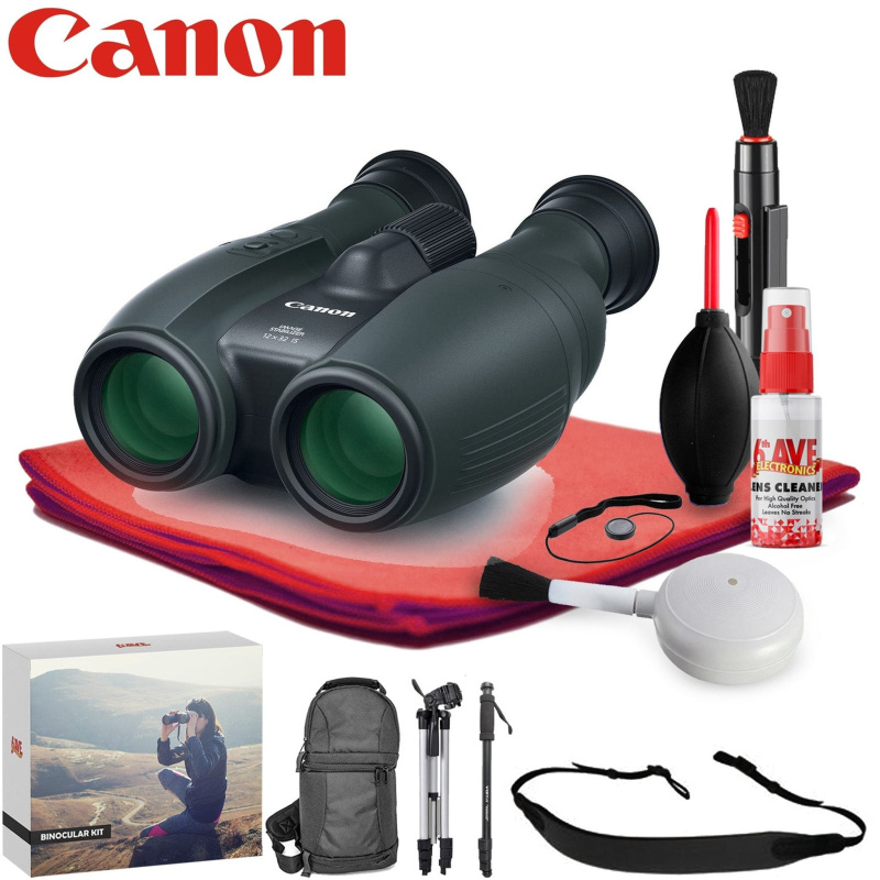Canon 12x32 IS Image Stabilized Binocular  - Exclusive Outdoors Binoculars Kit (International Model)