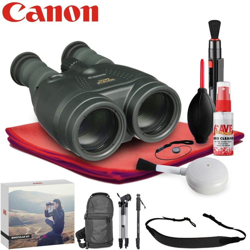 Canon 15x50 IS All-Weather Image Stabilized Binocular - Exclusive Outdoors Binoculars Bundle (International Model)