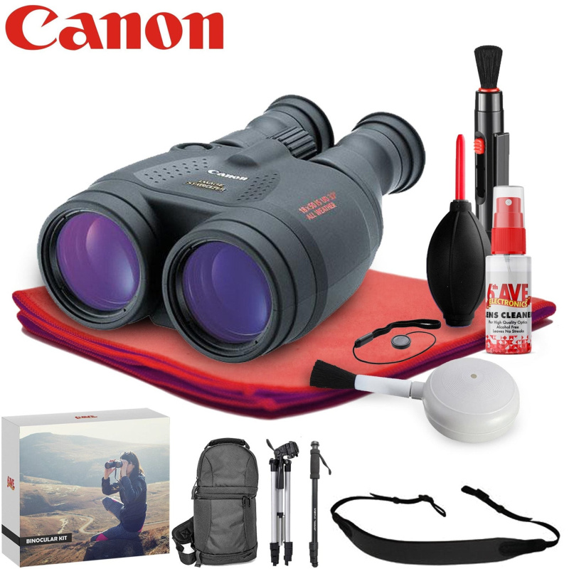 Canon 18x50 IS Image Stabilized Binocular  - Exclusive Outdoors Binoculars Kit (International Model)