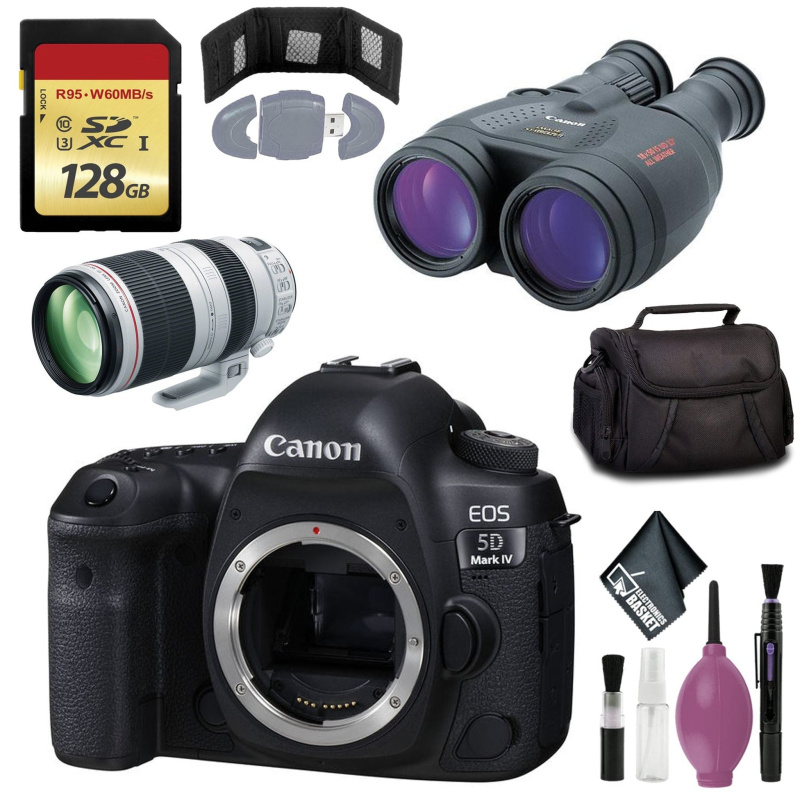 Canon 18x50 IS Image Stabilized Binocular - Canon EOS 5D Mark IV DSLR Camera - EF 100-400MM F/4.5-5.6L IS II USM LENS (International Model)