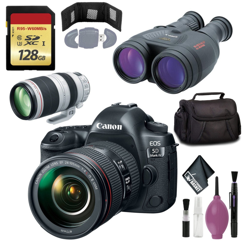 Canon 18x50 IS Image Stabilized Binocular - EOS 5D Mark IV DSLR Camera w/ 24-105 f/4 II Lens (International Model)