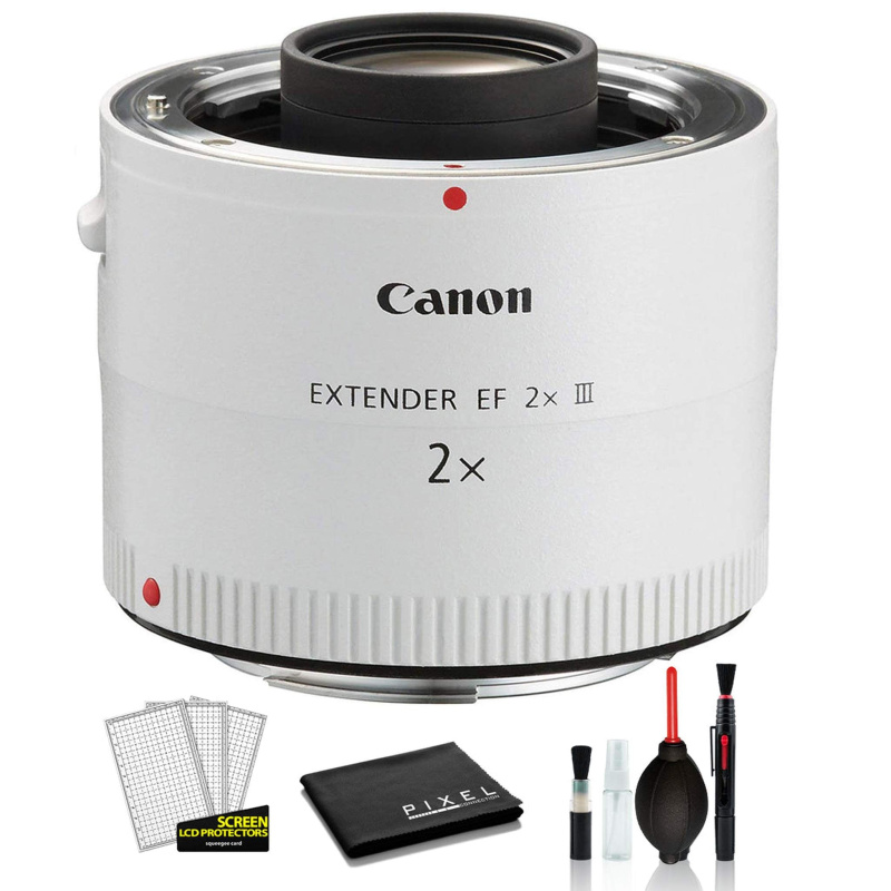 Canon Extender EF 2X III USA (4410B002) with Deluxe Cleaning Kit, Cleaning Pen, Blower + More (International Model)