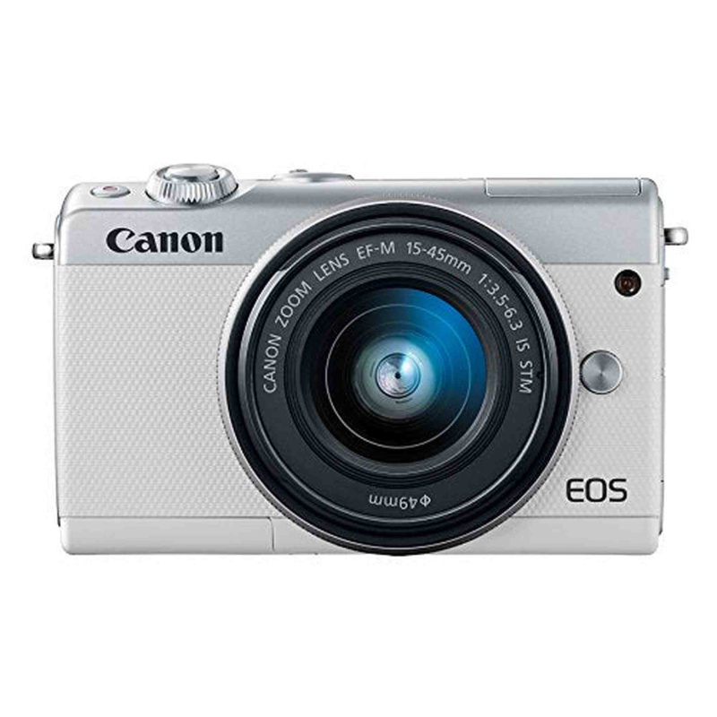 Canon EOS M100 Mirrorless Camera w/ 15-45mm Lens (White) International Model (Dual Kit Box)
