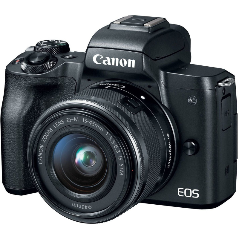 Canon EOS M50 Mirrorless Camera Kit w/EF-M15-45mm  (Black) USA Model (Kit Box) (International Model)