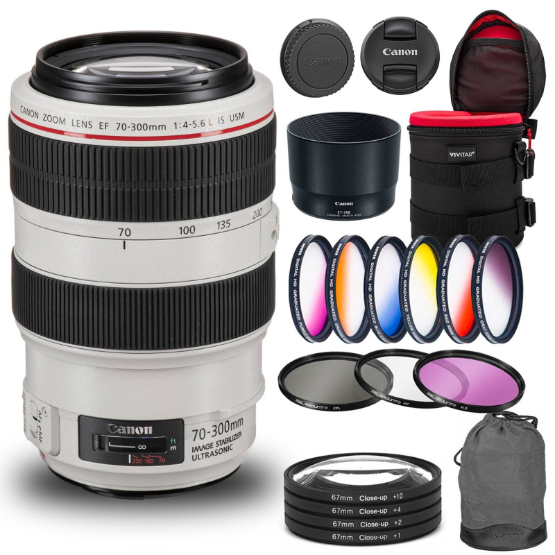 Canon EF 70-300mm f/4.0-5.6 L IS USM Lens - White (International Model)