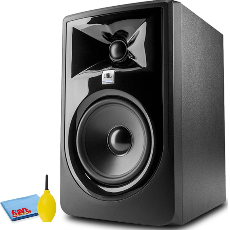 JBL 305P MkII 5" Powered Studio Monitor with Power Cord, High-Quality Dust Blower and Microfiber Cloth Bundle