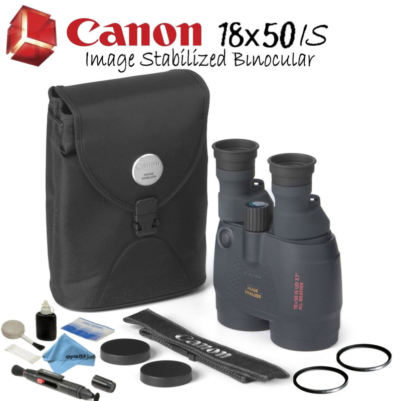 Canon 18x50 is Image Stabilized Binocular Starters Bundle (International Model)