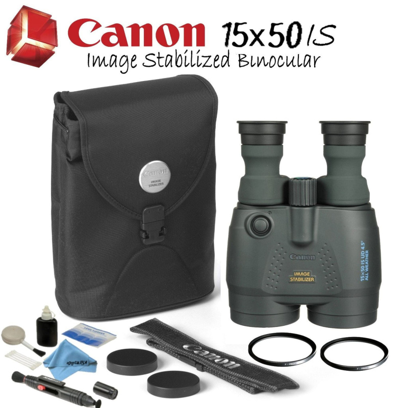 Canon 15x50 is All-Weather Image Stabilized Binocular Starters Bundle (International Model)