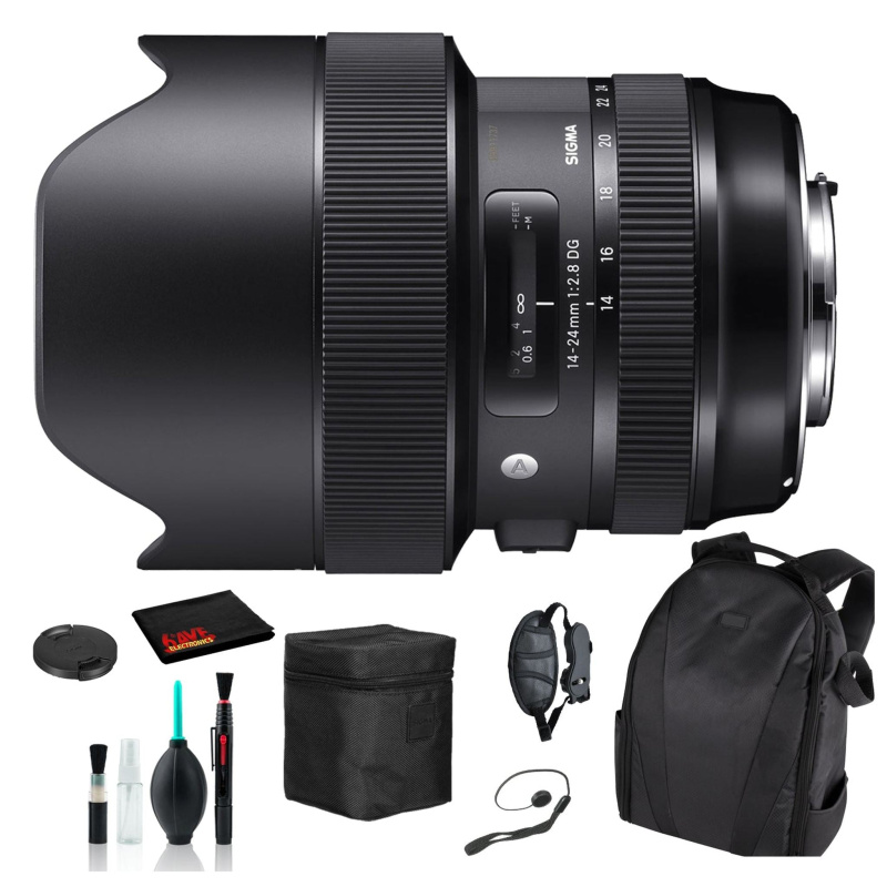 Sigma 14-24mm f/2.8 DG HSM Art Lens for Nikon F with Essential Bundle: Backpack + More