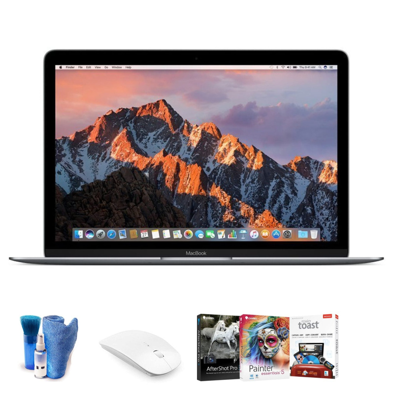 Apple 12" MacBook Gray- Kit with Mouse + Type C USB Hub (Spanish Keyboard)