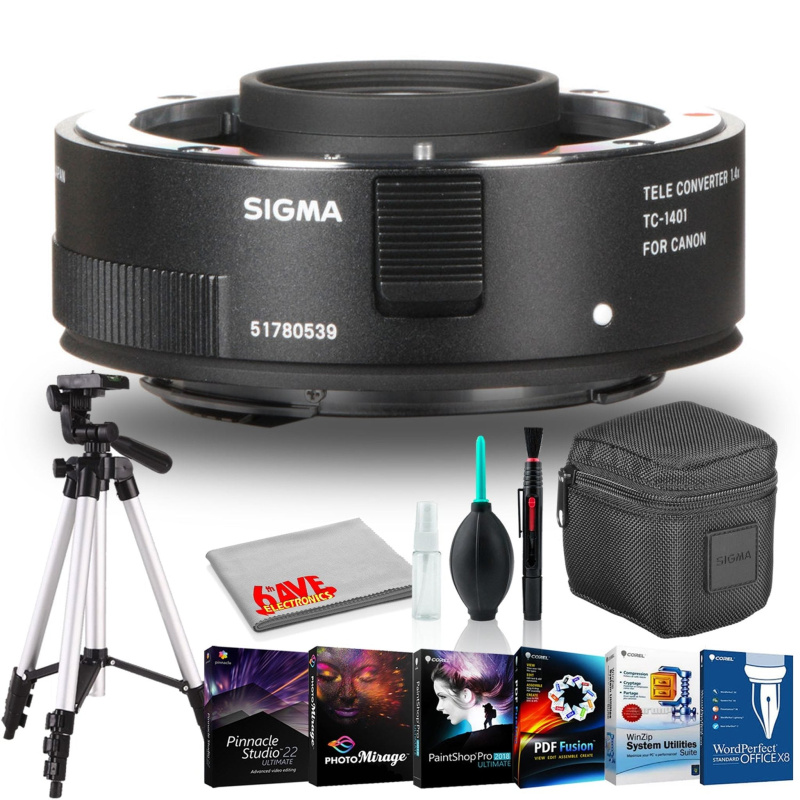 Sigma TC-1401 1.4x Teleconverter for Canon EF Includes Photo Softwares and More (International Model)