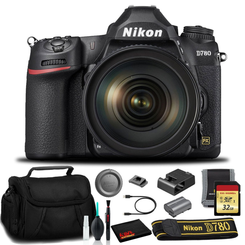 Nikon D780 DSLR Camera with 24-120mm Lens (International Model) with Memory Kit Bundle
