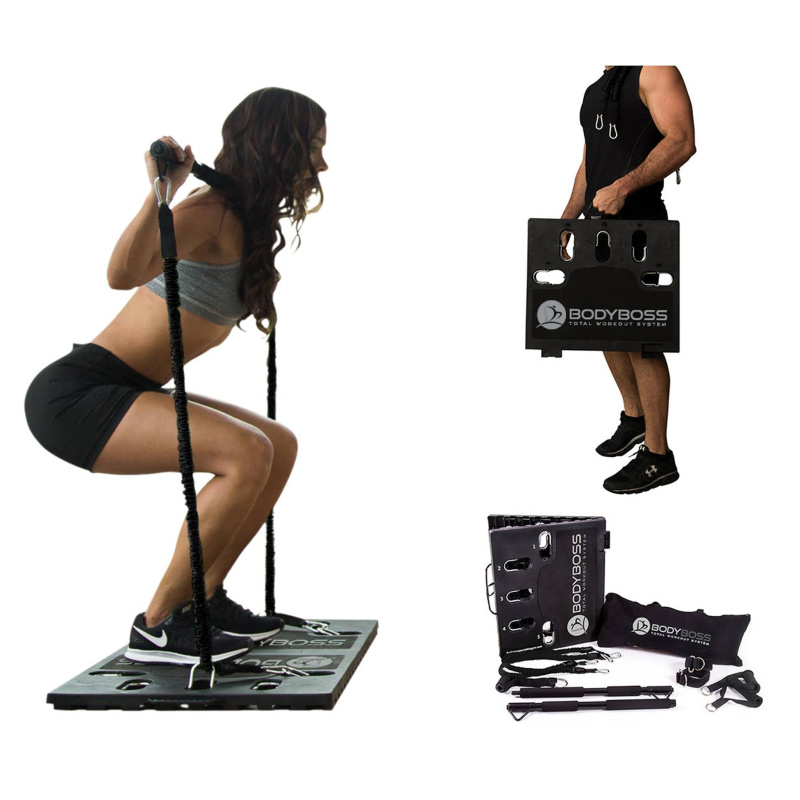 BodyBoss Home Gym 2.0 - Full Portable Gym Home Workout Package - PKG4-Black