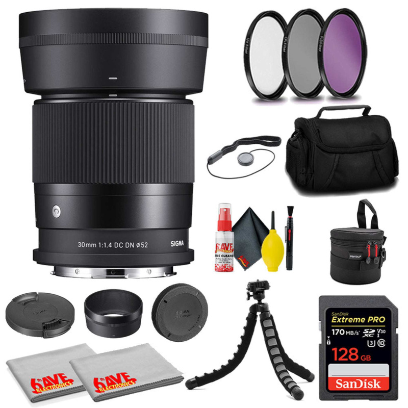 Sigma 30mm f/1.4 DC DN Contemporary Lens for Leica L+ Memory Card + MORE