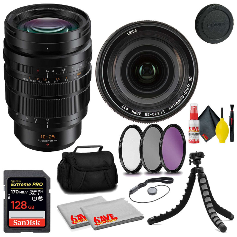 Panasonic Leica DG Vario-Summilux 10-25mm f/1.7 ASPH. Lens + 128GB Card +MORE