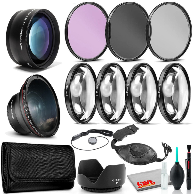 55mm Accessory Kit with Close Up Set, Graduated Color Filter Set Bundle