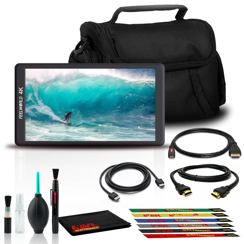 FeelWorld F570 5.7" 4K HDMI Camera Monitor Includes HDMI Cables, Bag Bundle