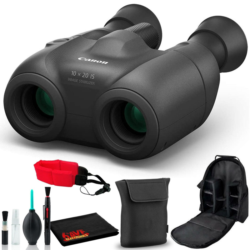 Canon 10x20 IS Image Stabilized Binocular with Backpack, Float Strap Bundle (International Model)